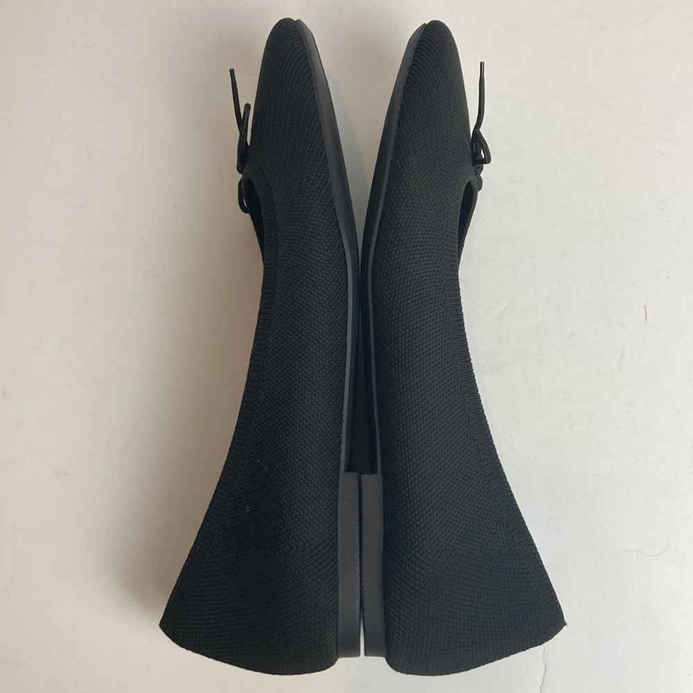 Vionic Klara Knit Ballet Flat 9.5 Black Square Toe Bow Slip-On Balletcore Office - Picture 15 of 16